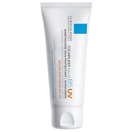La Roche-Posay Cicaplast Balm B5 UV SPF 50, vitamina B5 + manteca de karité + tribioma + madecassoside + protector solar de óxido de zinc, protector de piel post tratamiento con SPF, crema multiusos
