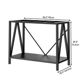 DWVO 10-40 Gallon Fish Tank Stand, Aquarium Stand with 2-Tier Storage Shelf, Heavy Duty Reptile Breeder Turtle Tank Terrarium Rack Table for Home Office, Black, W-Shape