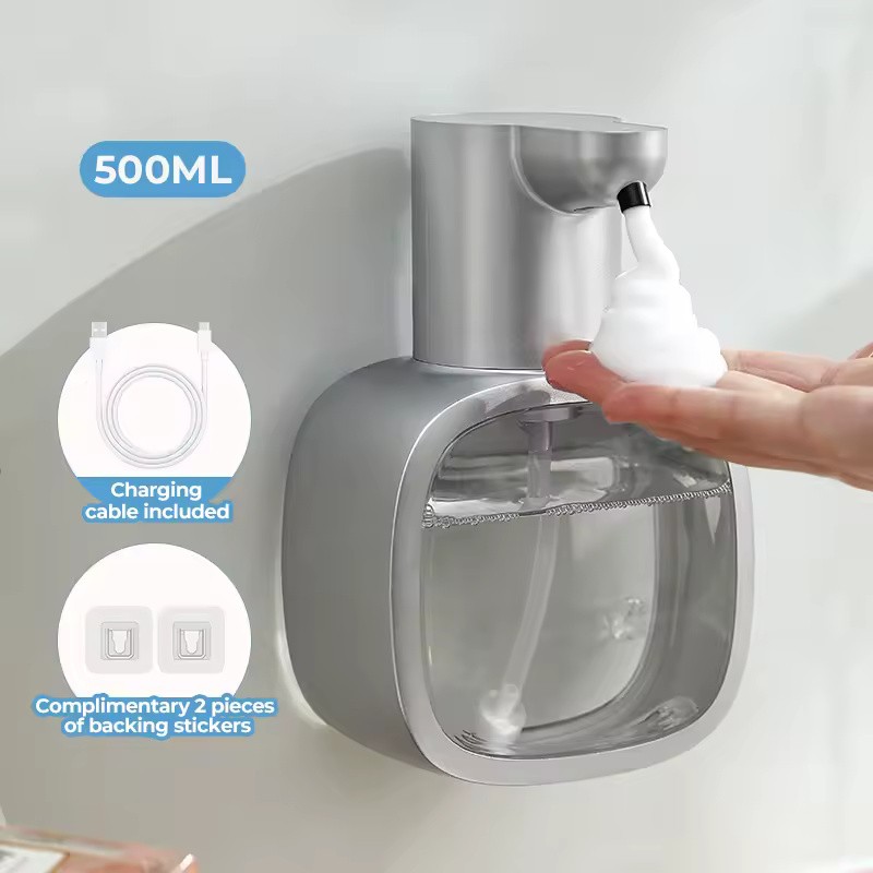Automatic Foam Soap Dispenser, 500ml Touchless Rechargeable Pump