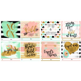 Silly Goose Gifts Boho Tribal Themed Valentine's Day Cards (24 Included) for Classroom Exchange Aztec