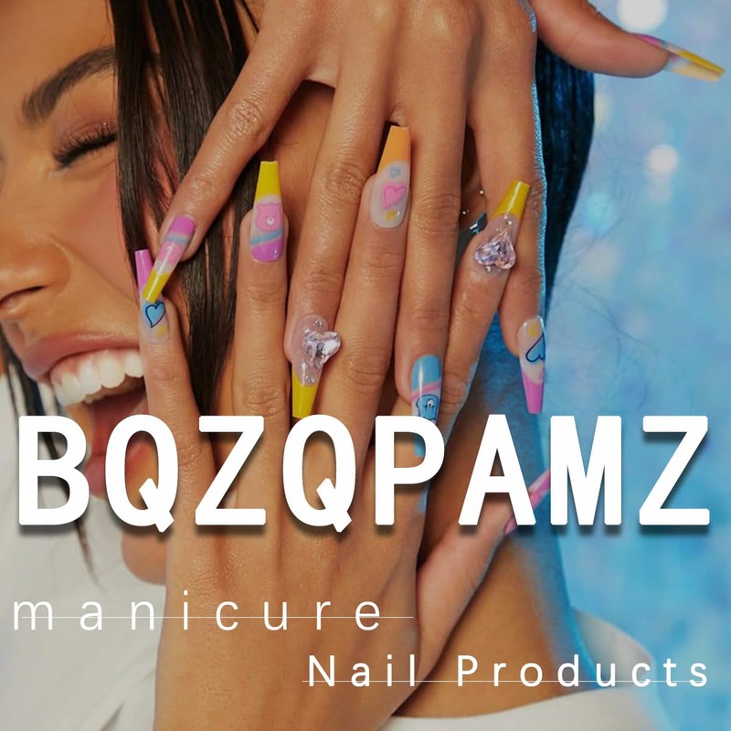 24pcs Pink Press On Nails Medium Almond Black Red Fake