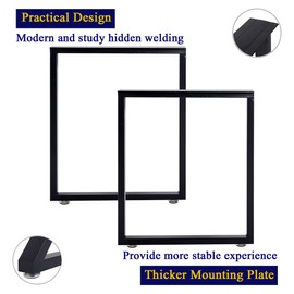 Metal Table Legs 28 Inch Heavy Duty Metal Desk Legs Set of 2 28” Height 24” Wide Industrial Table Legs,Black Table Legs,Modern Table Legs