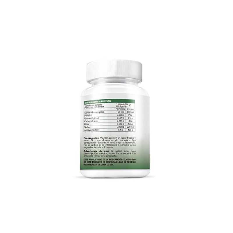 Bio B | Moringa 60 cápsulas veganas | Antioxidante, Antiinflamatorio.