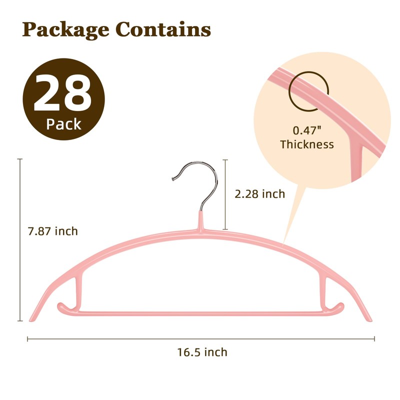 MOPALL Clothes Hangers 28 Pack, Non Slip PVC Coating Metal