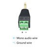 5Pcs 3.5mm Audio Terminal Block Connector, Gold Plated TS 2