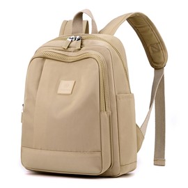 Wafybsre Backpack for Women Small, Mini Lightweight Nylon Stylish Travel Backpack Purse Shoulder Bag Cute Day Pack (Khaki)