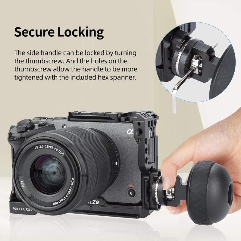 Nitze Side Handle with ARRI Rosette, Side Handle for Camera
