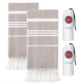 Antfuny 2 Packs Turkish Beach Towels Quick Dry Sand Free Oversized Bath Pool Swim Towel Extra Large Big XL Blanket Adult Travel Essentials Cruise Accessories Must Haves Clearance Vacation Stuff