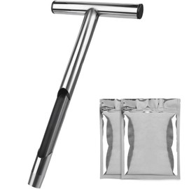 12 Inch Soil Probe, Stainless Steel Soil Sample Probe with 2 Bags, T-Handle Soil Test Probe Kits Tool for Soil Sampling, Home Plant Care, Garden, Farm, Lawn