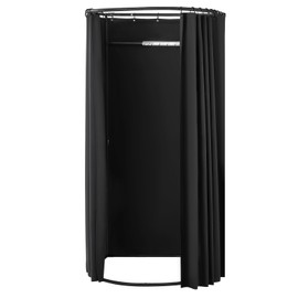 VEVOR Fitting Room, Portable Dressing Room with Thick Polyester Curtains, Privacy Space with Shading Curtain and a Hook, for Boutique, Mall, Tailor's Store & Outdoor Activity (39 x 37 x 79 in, Black)
