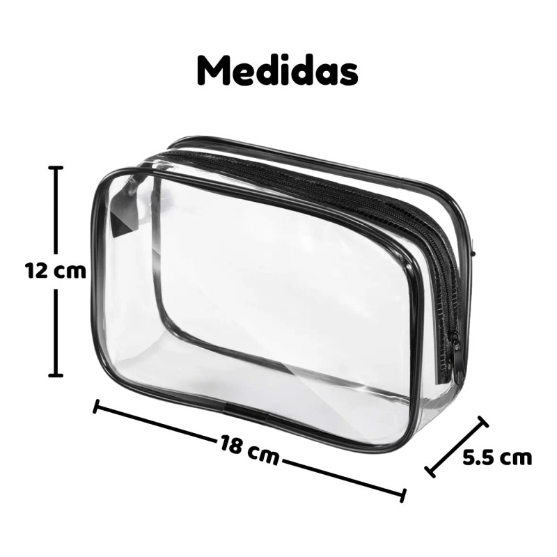 Cosmetiquera Transparente Brocha Esponja Maquillaje 18pzs
