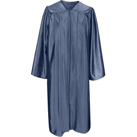 Unisex Shiny Graduation Gown Robe for High School and Bachel or Choir Robe for Confirmation BaptismSize: 51", Color: Navy