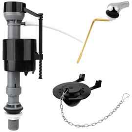 Wisyurt Universelles Toilettenspüler-Ersatzset, Toilettenspüler-Reparaturset, Inklusive Toilettenfüllventil-Klappengriff