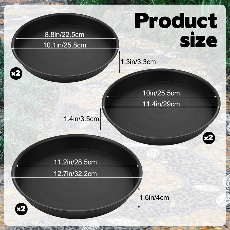 3 Size Round Stepping Stone Molds, 8.8''/10''/ 11.2'' Reusable Concrete