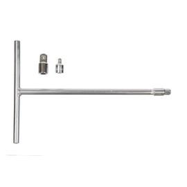 Vector Tools J&R Quality Tools 3/8" Drive T Handle Wrench Chromium Vanadium Steel | Long Reach | Includes 3/8" and 1/2" Adaptors