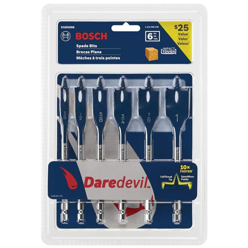 Bosch DSB5006 Daredevil Standard Spade Bit Set w/ Power Groove