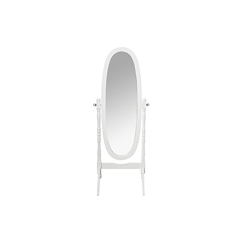 ORE Floor Mount International Cheval Standing Mirror, 59.5" Height, White