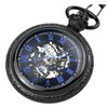 YIHAOYH Men's Mechanical Skeleton Pocket Watch Roman Numerals Dial Steampunk