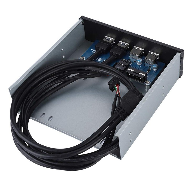 ASHATA 5.25" Front Panel,4 USB Port Optical Drive Front Panel,Multifunction