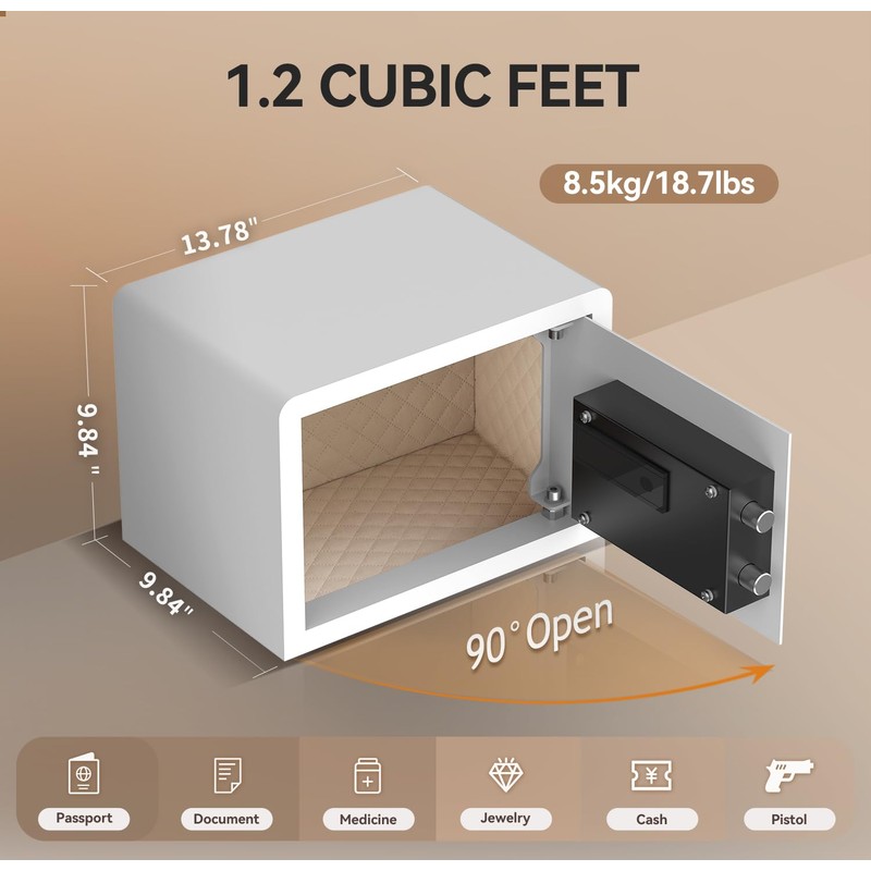 AEGIS Small Biometric Safe with Fingerprint Lock (9.9"D x 13.8"W