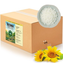 Beeswax Pellets for Candle Making – 5lb/10lb/20lb – Natural Beeswax for Candles, Lip Balms, and Skincare – White Beeswax for DIY Projects – Ideal for Beginners and Experts（10lb）