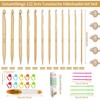 Tunisian Crochet Hook Set - 12 Pieces Bamboo Tunisian Crochet