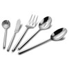 DEACORY 5-Piece Silverware Stainless Steel Mirror Finished Silver Flatware Thick
