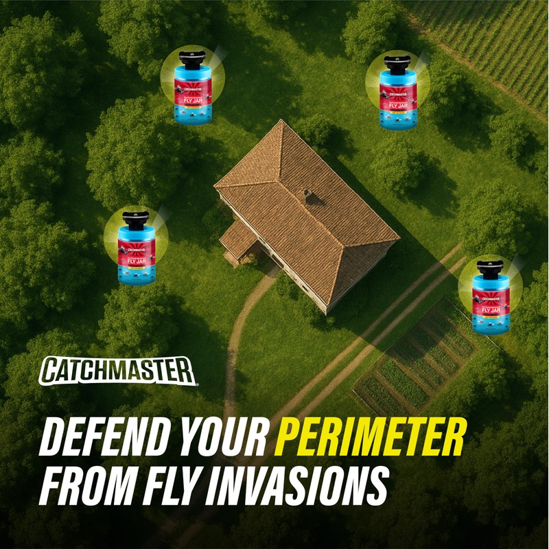 Catchmaster Outdoor Reusable Fly Traps Outdoor with Bait Included –