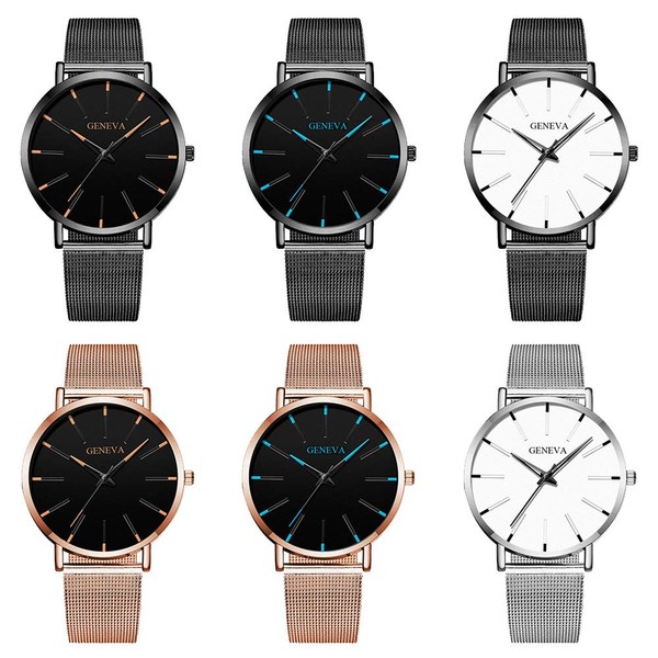 Weicam Men's Simple Mesh Strap Watch Analog Quartz Wrist Watches