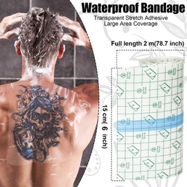 Tattoo Aftercare Bandage Roll 6 x 78 inch,Waterproof Healing Tattoo Wrap Protective Film Transparent,Second Skin