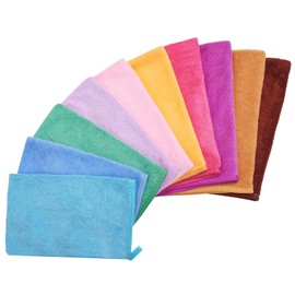 PHOGARY Pack of 10 Microfibre Wash Mitts Small Wash Cloths Terry Towelling Children's Wash Cloths Guest Towels, Super Absorbent & Soft Wash Mitts for Face Body, 21 x 15 cm, 10 Colours