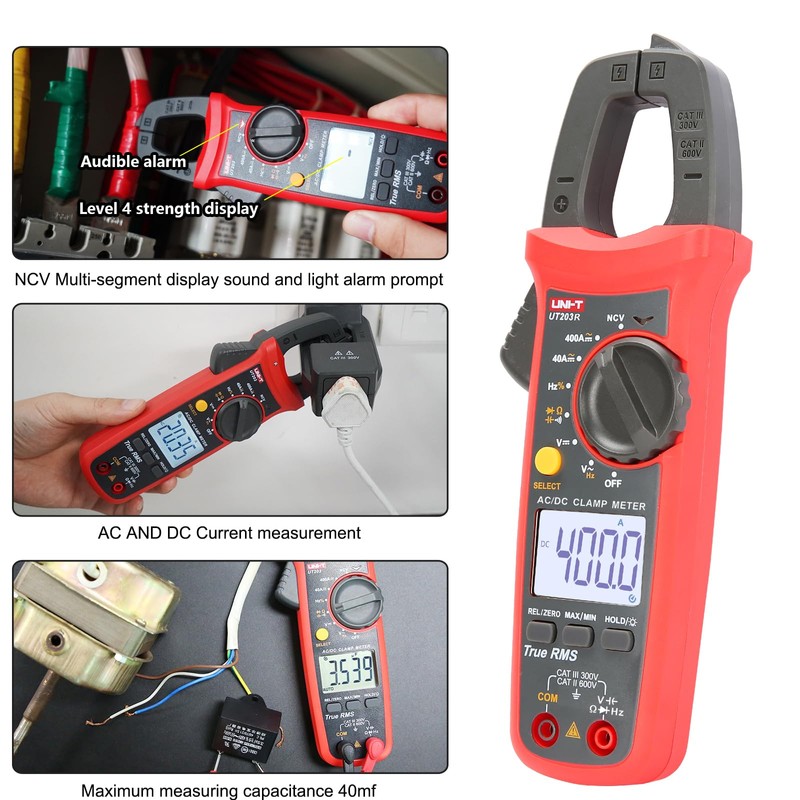 UNI-T UT203R Digital Clamp Meter AC/DC Current Auto Range True