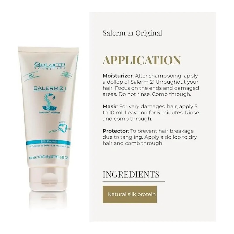 Tratamiento Acondicionador Para Cabello Procesado Maltratado Salerm 21 Mascarilla 100