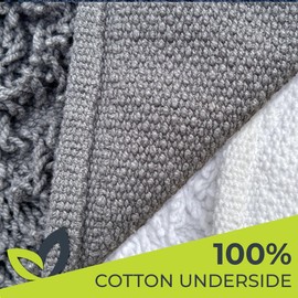 Urbify Luxury Cotton Bath Mat - Large & Soft, 100% Cotton, Machine Washable, 55x90cm (22x36) - Perfect for Bathroom Decor, Shower Comfort & Foot Pampering (Charcoal Grey)