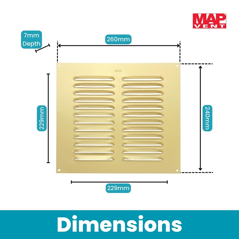 Map Metal Air Vent Cover, Suitable for Venting Gas Appliances