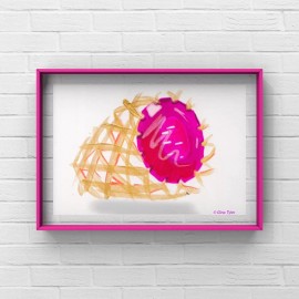 Designer Beautiful Pink & Gold Ring Mini Art Prints! Add a Bold pop of Colorful Bling!