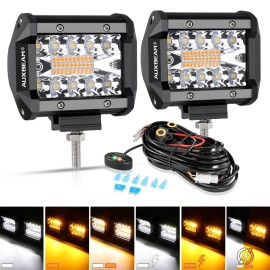 AUXBEAM 4"inch 120W LED Driving Work Lights Fog Spot Pods Offroad Truck SUV ATV