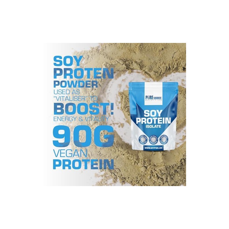 Pure Source Nutrition Soy Protein Isolate Powder (90% Protein) 250g