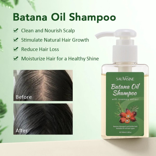 SAUVASINE Batana Oil Shampoo for Hair Growth, Shampoo De Batana,Rosemar