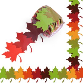 65.6Ft Fall Bulletin Board Borders Maple Leaves Shape Border Trim for School Classroom Blackboard Office Chalkboard Autumn Themed Party Thanksgiving Decoration Wall Decor