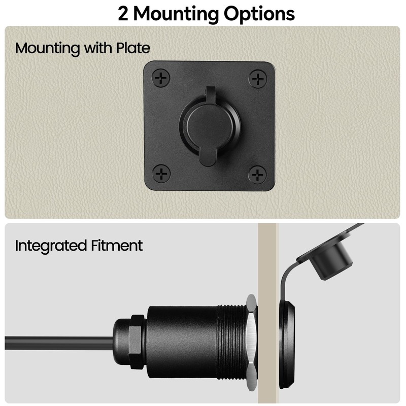 RVSPARK Waterproof Wall Socket Passthrough for Starlink Mini, Aluminum DC
