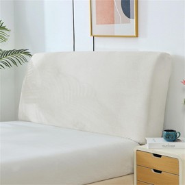 Boxonly Stretch Headboard Slipcover, Elastic Bed Protector for Bedroom Decor, Full Coverage, White (79"x27" / 200x70 cm Size)