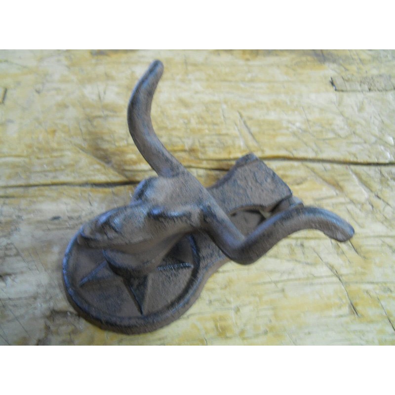 Vintage Cast Iron Antique Style Rustic Bull Steer Door Knocker