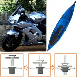 24 Pairs of M6 Neoprene Well Nuts M6 x 30mm Stainless Steel Hex Socket Bolts Well Nuts Kit for Kayak Motorcycle Windscreen Accessories,Neoprene nut Contains Brass Nuts Copper nut