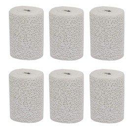 6 Pack White Plaster Cloth Gauze Bandages Rolls for Art Project, Belly Cast, Mask Making, Sculptures, Body Casts, Craft Projects, Scenery Construction - Each Roll 4 inch x 15 feet (Total 90ft Long)
