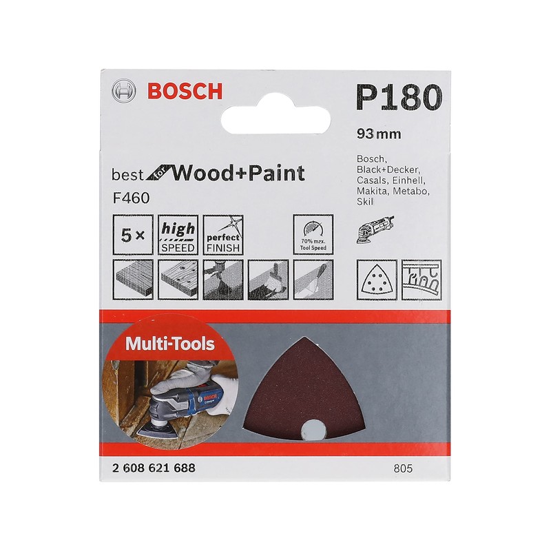 Bosch Professional 5pc. Sanding Sheet F460 Best for Wood and