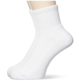 Hanes HMSBW201 Men's Half Pile Beefy Quarter Length Socks, 2-Piece Set, Beefy, white