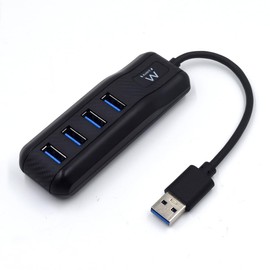 Ewent EW1138 USB 3.2 Gen1 (USB 3.0) 4-Port USB Hub Type A - Superspeed for 5 Gbit High Speed Transfers, USB 3.0 Hub, Black