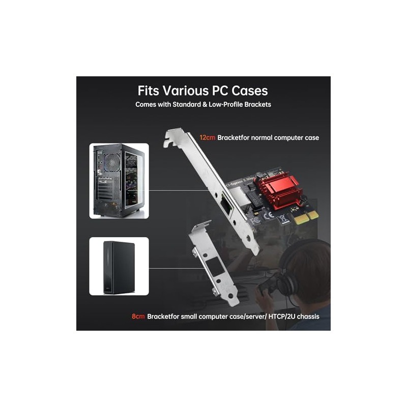 Tarjeta de red PCIe 2.5GBase-T, adaptador de red RTL8125B, adecuado