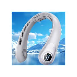 Portable Neck Fan that Blow Cold Air, LED Display, Rechargeable Hands-Free Wearable Cooling Personal Fan, 5 Speed, Neck Support, Bladeless Neck Air Conditioner, Gift for Women/Men, Hot Flashes, Travel